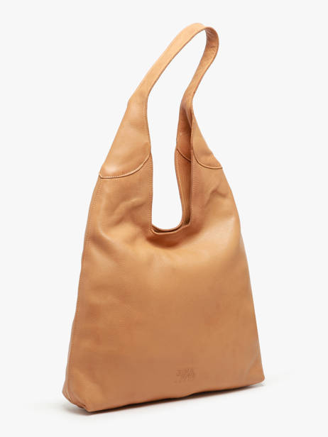 Schoudertas Cow Leder Basilic pepper Bruin cow BCOW2M ander zicht 2