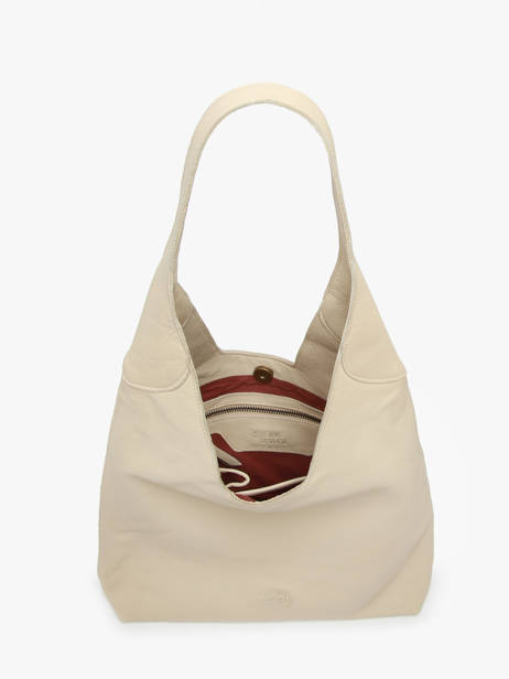 Schoudertas Cow Leder Basilic pepper Beige cow BCOW2M ander zicht 3