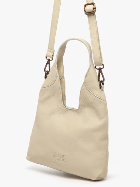 Cross Body Tas Cow Leder Basilic pepper Beige cow BCOW2S ander zicht 2