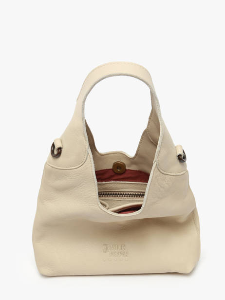 Cross Body Tas Cow Leder Basilic pepper Beige cow BCOW2S ander zicht 3