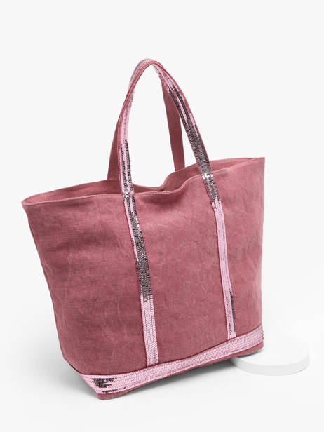Handtas L Le Cabas Linnen Pailletten Vanessa bruno Roze cabas lin 31V40315 ander zicht 2