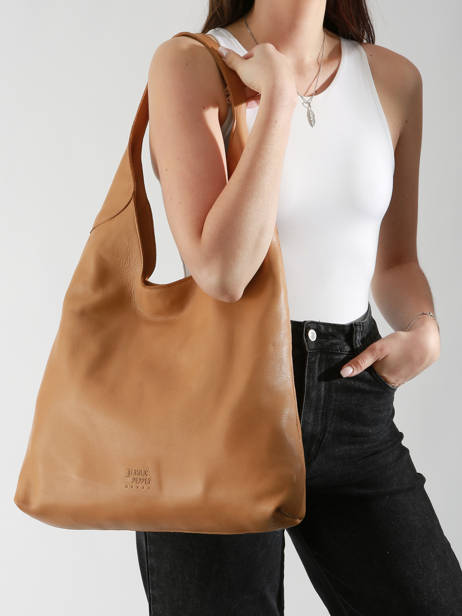 Schoudertas Cow Leder Basilic pepper Bruin cow BCOW2L ander zicht 1