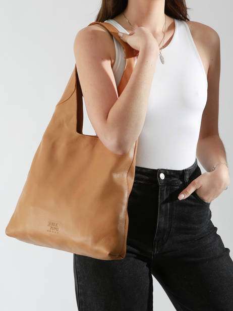 Schoudertas Cow Leder Basilic pepper Bruin cow BCOW2M ander zicht 1