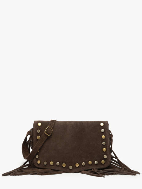 Cross Body Tas Velvet Leder Milano Bruin velvet VE241115