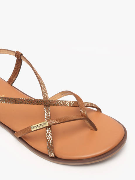 Open Sandalen Monagum Uit Leder Les tropeziennes Bruin women MONAGUM ander zicht 2