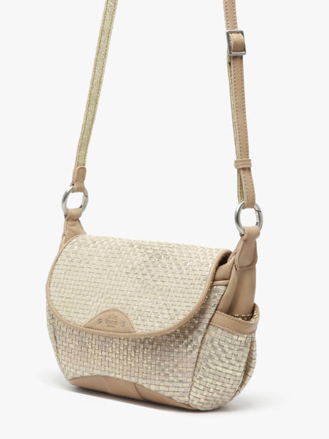 Cross Body Tas Vintage Leder Mila louise Zilver vintage 35231WX ander zicht 2