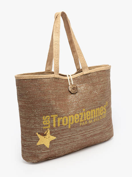 Schoudertas Panama Papier Les tropeziennes Bruin panama TZ01 ander zicht 2