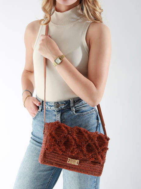 Cross Body Tas L'atelier Du Crochet Raphia Le voyage en panier Bruin l'atelier du crochet AM768 ander zicht 1