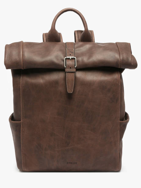 Rolltop Rugzak Spider 2 Compartimenten Leder Etrier Zwart spider ESPI8102