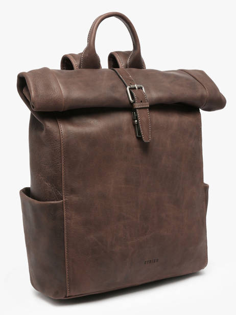 Rolltop Rugzak Spider 2 Compartimenten Leder Etrier Zwart spider ESPI8102 ander zicht 2