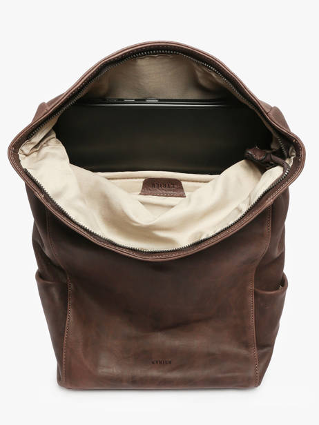 Rolltop Rugzak Spider 2 Compartimenten Leder Etrier Zwart spider ESPI8102 ander zicht 3