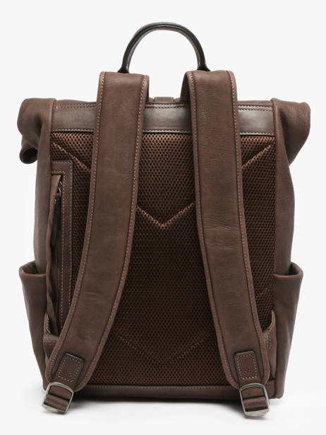 Rolltop Rugzak Spider 2 Compartimenten Leder Etrier Zwart spider ESPI8102 ander zicht 4