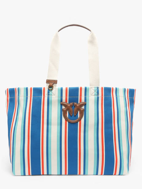 Schoudertas Logo Shopper Katoen Pinko Blauw logo shopper 4754A2G5