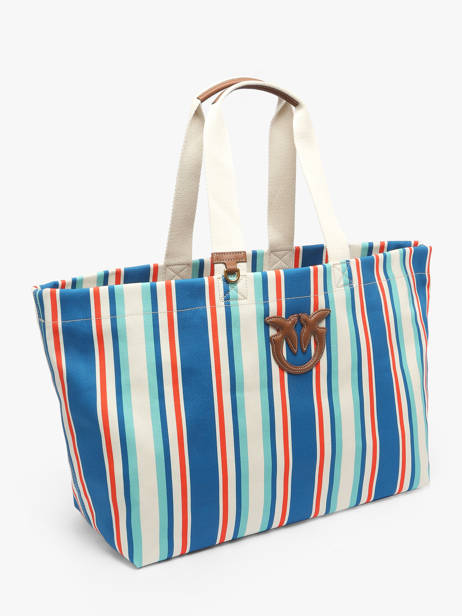 Schoudertas Logo Shopper Katoen Pinko Blauw logo shopper 4754A2G5 ander zicht 1