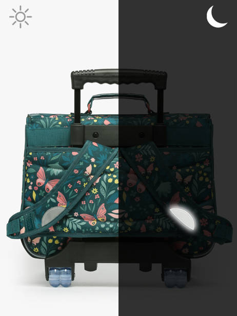 Boekentas Op Wieltjes 2 Compartimenten Tann's Groen les fantaisies f 42266 ander zicht 6