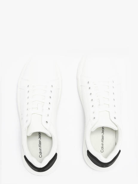 Sneakers Uit Leder Calvin klein jeans Wit men YM01296 ander zicht 4