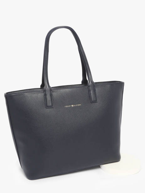 Schoudertas Th Logotape Polyurethaan Tommy hilfiger Blauw th logotape AW17449 ander zicht 1