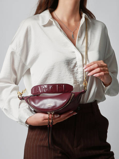 Cross Body Tas Xs Origami Leder Lancel Violet origami A12526 ander zicht 1