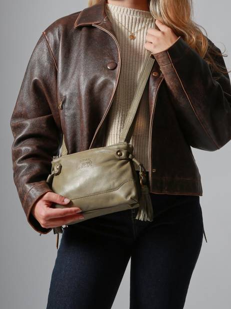 Cross Body Tas Cow Leder Basilic pepper Groen cow BCOW82 ander zicht 1