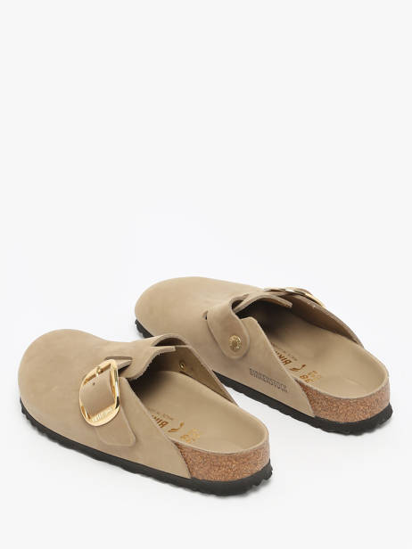 Slippers Boston Big Buckle Uit Leder Birkenstock Beige women 1030425 ander zicht 3