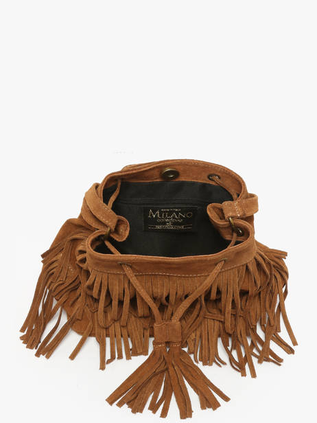 Cross Body Tas Velvet Leder Milano Bruin velvet VE241116 ander zicht 3