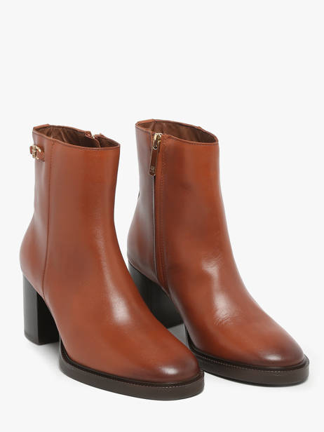 Enkellaarsjes Met Hak Uit Leder Tommy hilfiger Bruin women 8864GOC ander zicht 2