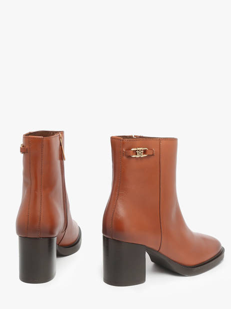 Enkellaarsjes Met Hak Uit Leder Tommy hilfiger Bruin women 8864GOC ander zicht 3