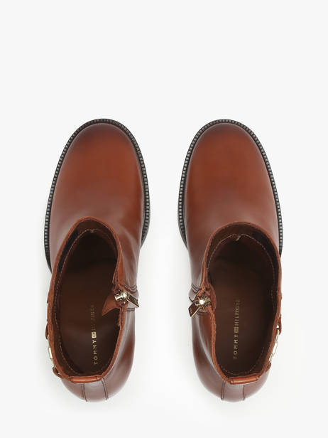 Enkellaarsjes Met Hak Uit Leder Tommy hilfiger Bruin women 8864GOC ander zicht 4