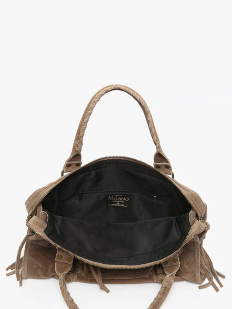 Schoudertas A4 Formaat Velvet Leder Milano Bruin velvet VE24095 ander zicht 3