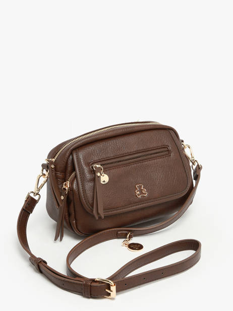 Cross Body Tas Zip Lulu castagnette Bruin zip ZAER ander zicht 2
