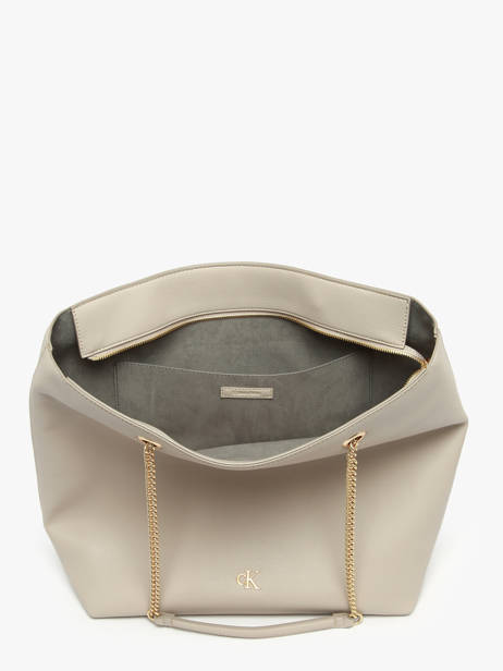 Schoudertas Minimal Mono Calvin klein jeans Beige minimal mono 4F3204G ander zicht 3