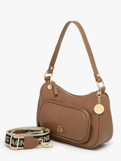 Schoudertas Pocket Lulu castagnette Bruin pocket ZAHYNA ander zicht 2