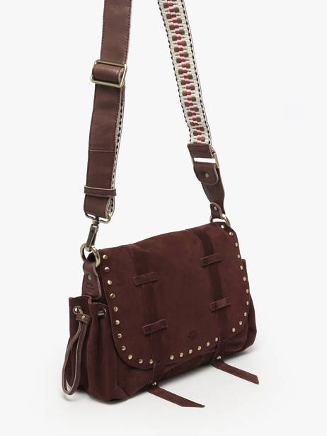 Cross Body Tas Vintage Leder Mila louise Beige vintage 3861VC ander zicht 2