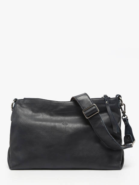 Cross Body Tas Vintage Leder Mila louise Blauw vintage 3822VC ander zicht 4