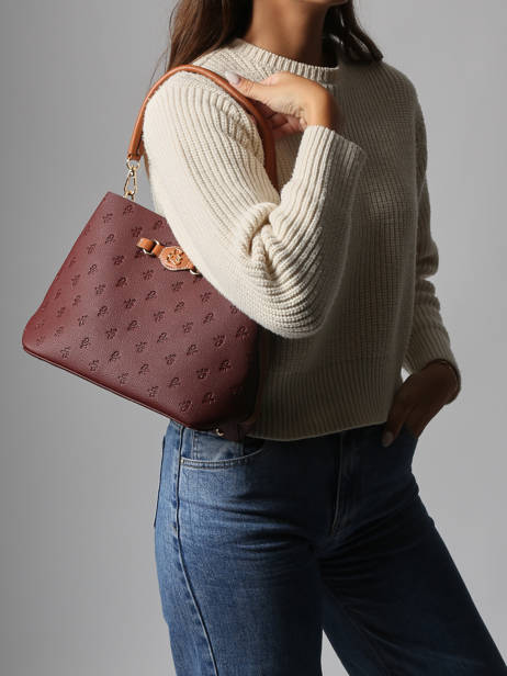 Schoudertas Embossed Lulu castagnette Violet embossed YOUSRA ander zicht 1