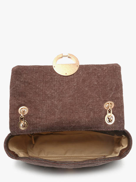 Cross Body Tas Moon Linnen Vanessa bruno Bruin moon 70V40533 ander zicht 3