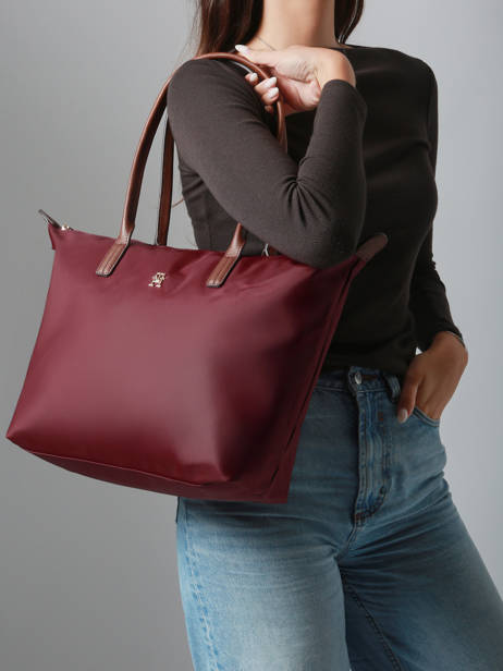 Schoudertas A4 Formaat Popette Nylon Tommy hilfiger Rood popette AW17711 ander zicht 1
