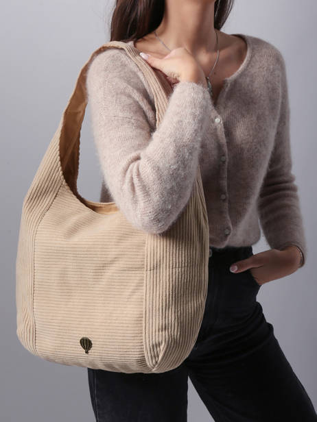 Schoudertas Velours Le voyage en panier Bruin velours AHP243 ander zicht 1