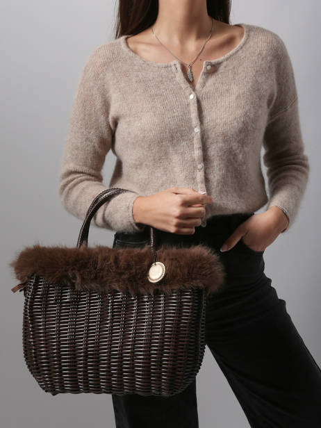 Handtas Doudou Le voyage en panier Bruin doudou M ander zicht 1