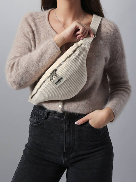 Heuptasje Hindbag Beige velours V ander zicht 1