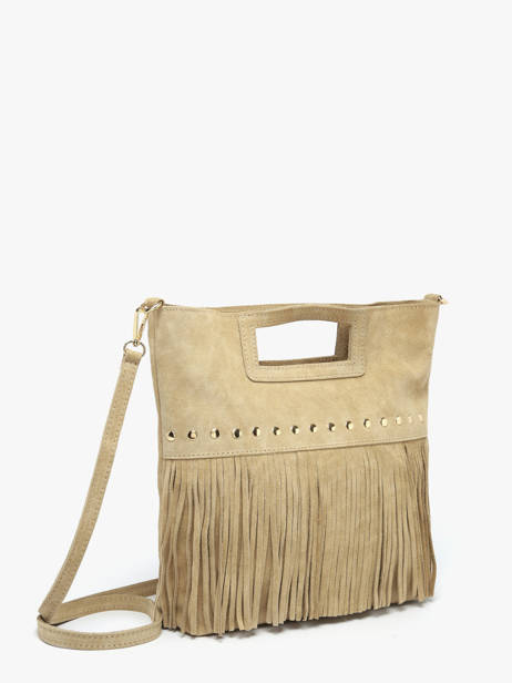 Cross Body Tas Velvet Milano Beige velvet VE25091 ander zicht 2