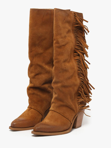 Laarzen Met Hak Uit Leder Metisse Bruin women XD1040 ander zicht 1