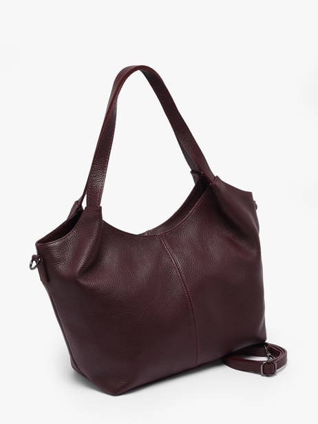 Schoudertas Caviar Leder Milano Rood caviar CA25061 ander zicht 2