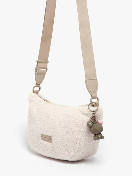 Cross Body Tas Sherpa David jones Beige sherpa CM7774 ander zicht 2