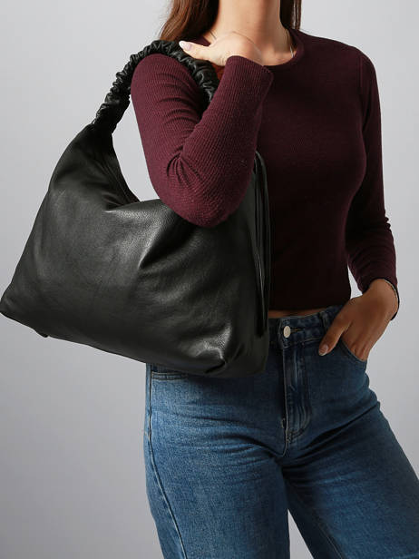 Schoudertas Leather Leder Biba Zwart leather KIB1L ander zicht 1