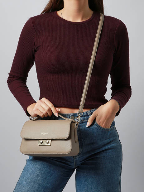 Cross Body Tas Champs Elysee Leder Lacoste Beige champs elysee NF5099PH ander zicht 1