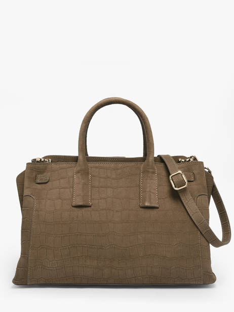 Handtas M Equestre Croco Leder Etrier Bruin equestre croco EEQC142M ander zicht 4