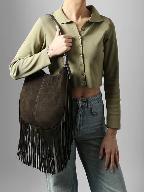 Schoudertas Velvet Leder Milano Bruin velvet VE25112 ander zicht 1