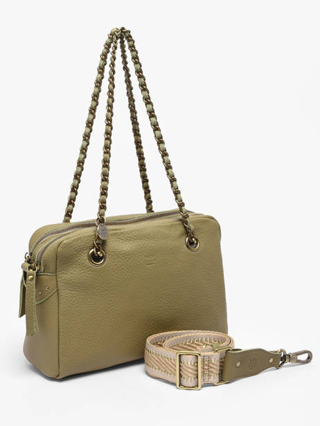 Schoudertas Vintage Leder Mila louise Beige vintage 3889C1 ander zicht 2