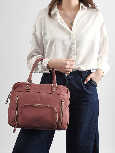 Handtas Vintage Leder Nat et nin Roze vintage MACY ander zicht 1